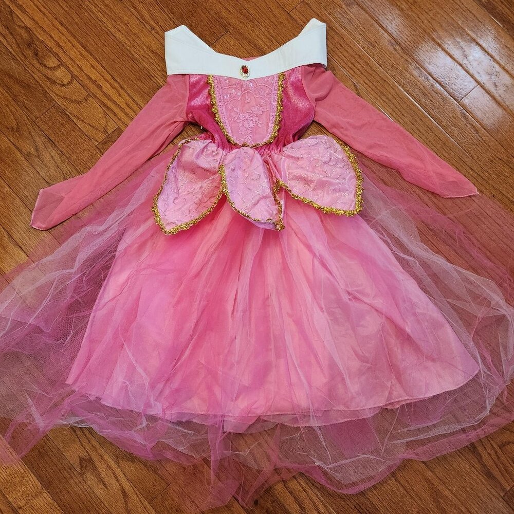 Girls Sleeping Beauty Aurora Pink Costume Dress (Size 110 or 4T/5T) - Picture 3 of 7